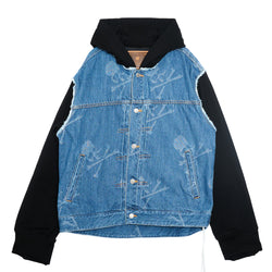 HOODED MONOGRAM DENIM JACKET