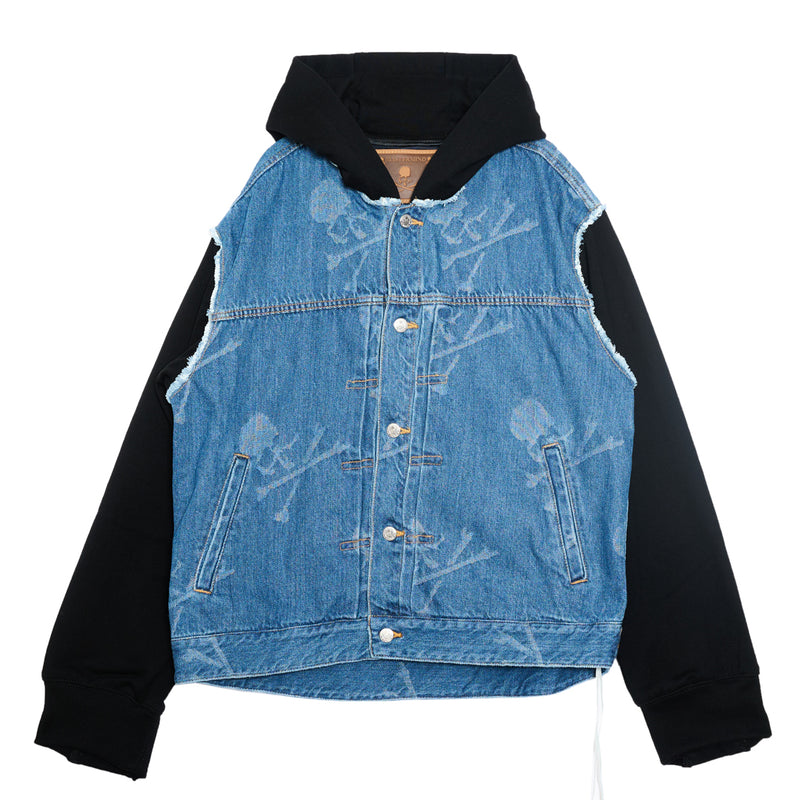 HOODED MONOGRAM DENIM JACKET