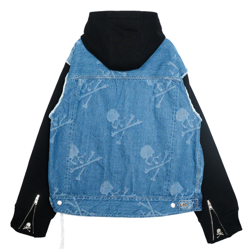 HOODED MONOGRAM DENIM JACKET