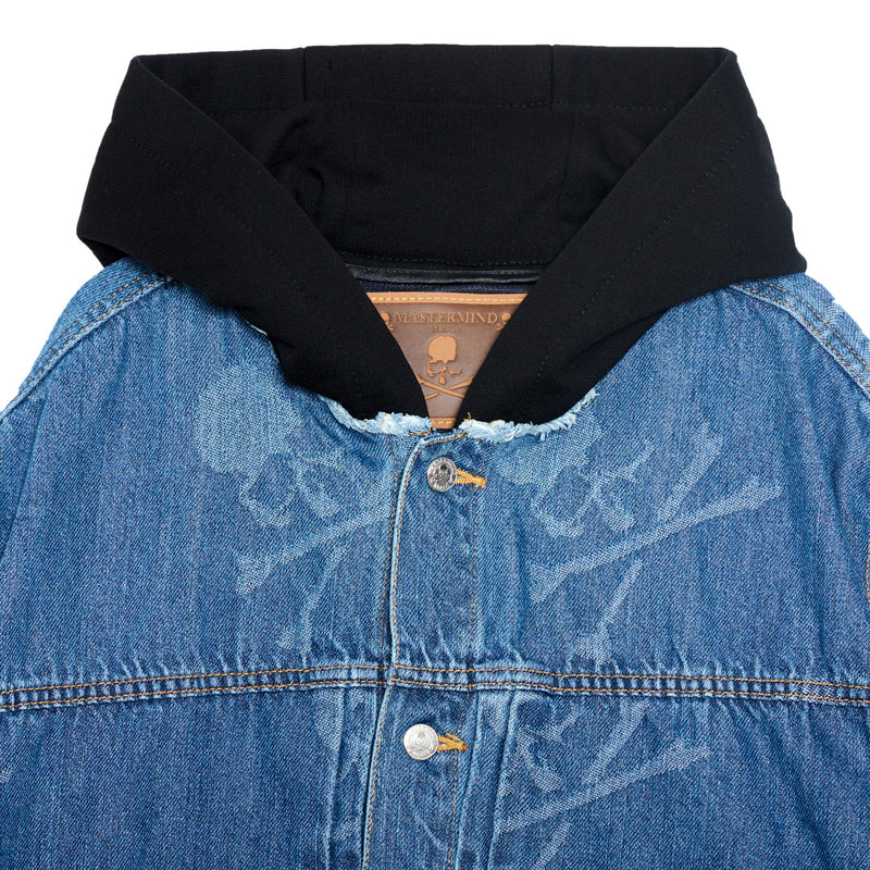 HOODED MONOGRAM DENIM JACKET