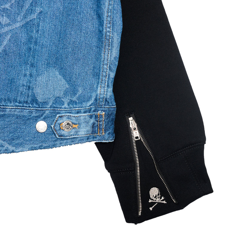 HOODED MONOGRAM DENIM JACKET