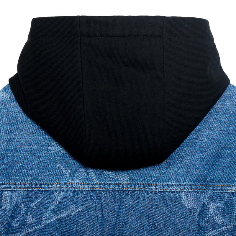 HOODED MONOGRAM DENIM JACKET