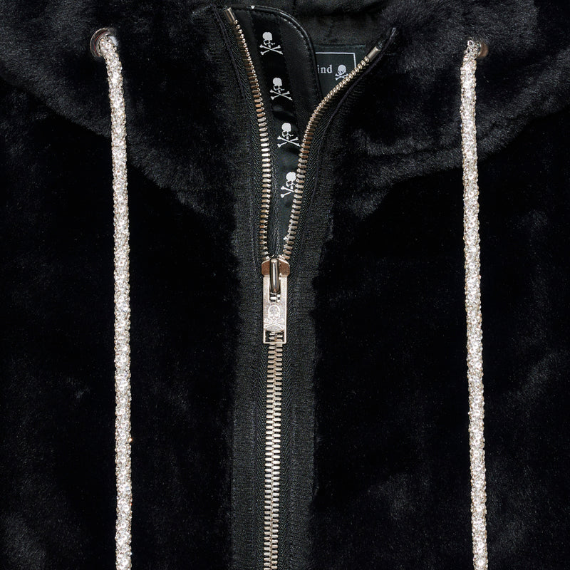 HOODED FAUX FUR JACKET