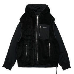LAYERED HOODED SHERPA JACKET<br>[BOXY FIT]