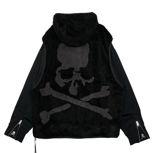 LAYERED HOODED SHERPA JACKET<br>[BOXY FIT]
