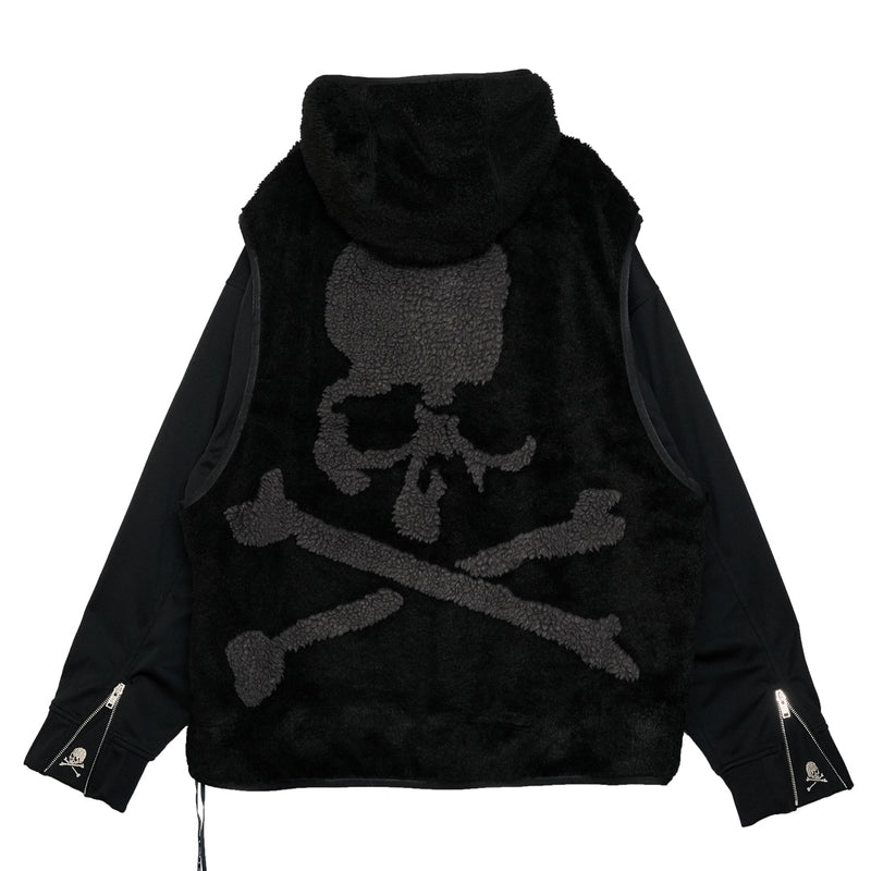 LAYERED HOODED SHERPA JACKET<br>[BOXY FIT]