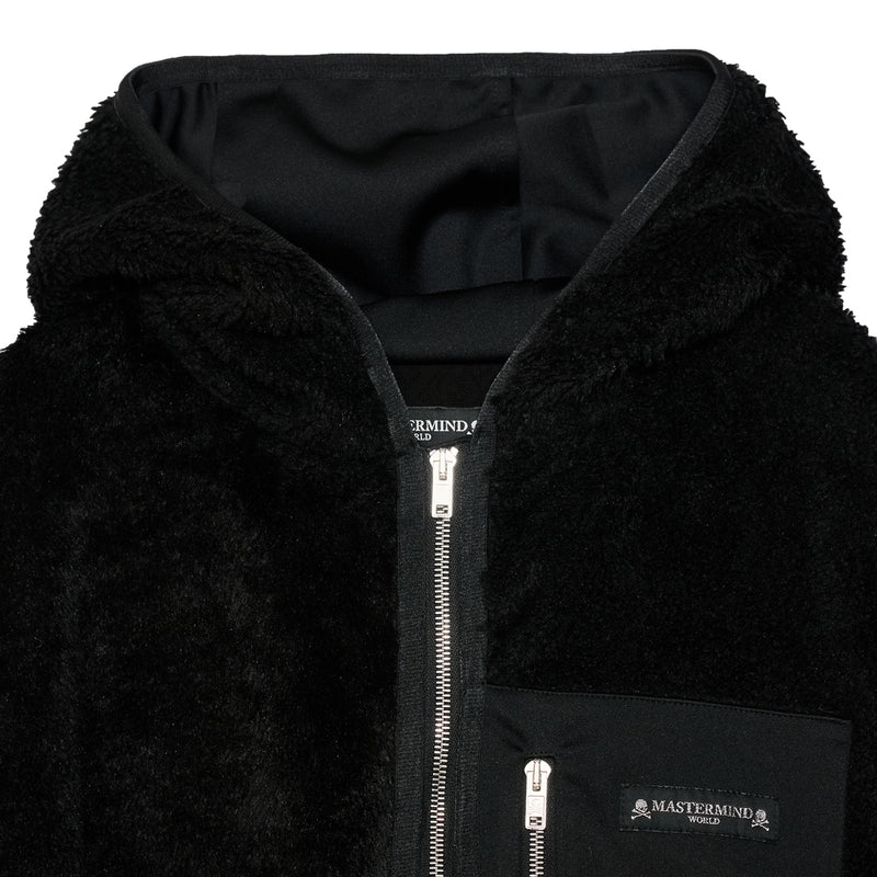 LAYERED HOODED SHERPA JACKET<br>[BOXY FIT]