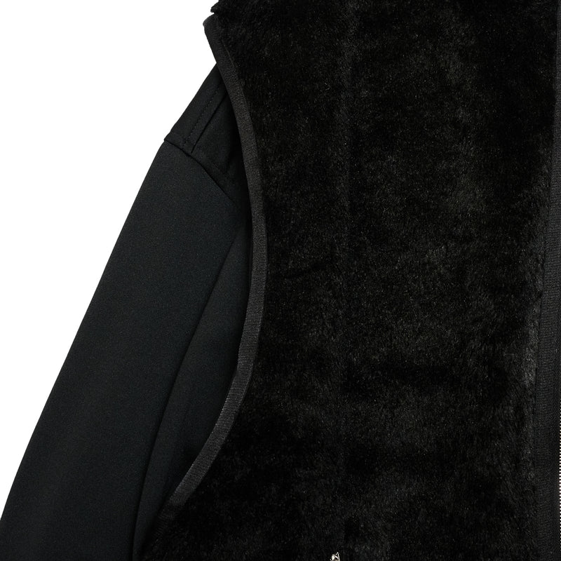 LAYERED HOODED SHERPA JACKET<br>[BOXY FIT]