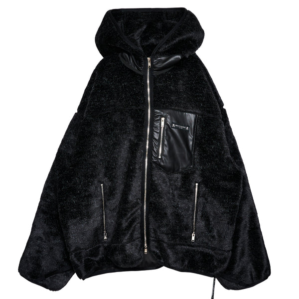 HOODED RABBIT FUR JACKET