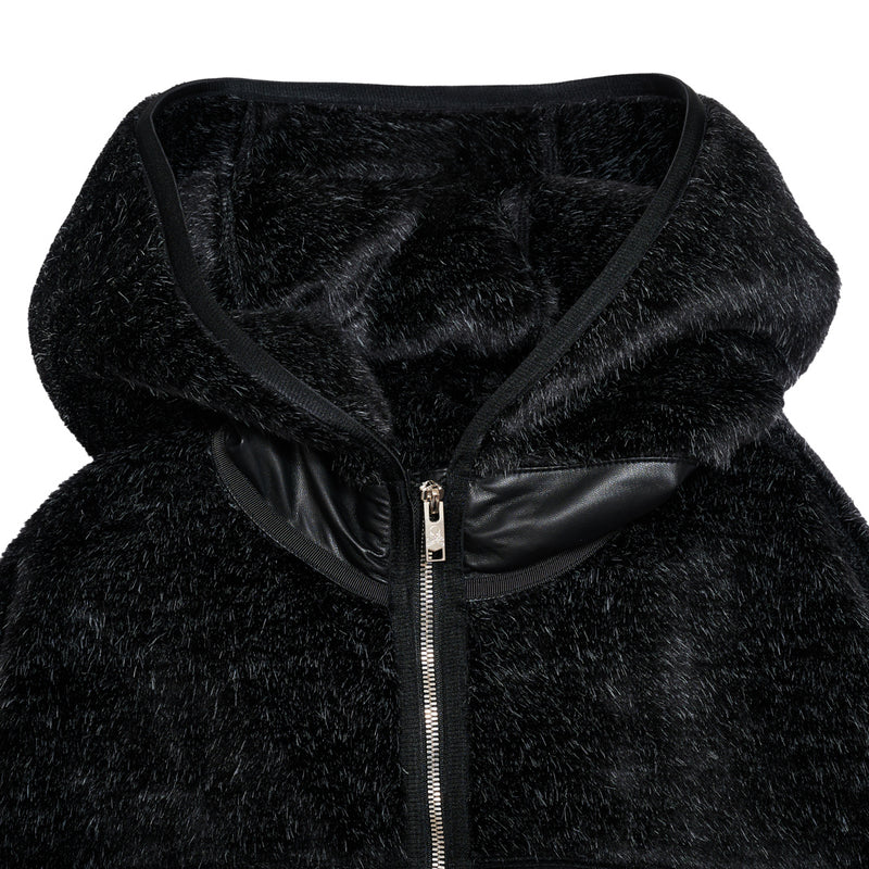 HOODED RABBIT FUR JACKET