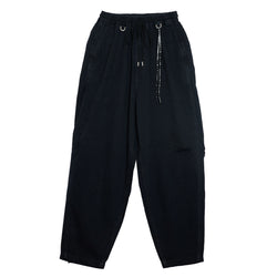 DISTRESSED WIDE EASY DENIM PANTS