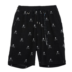 SKULL MONOGRAM PILE SHORTS