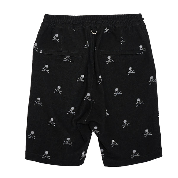 SKULL MONOGRAM PILE SHORTS