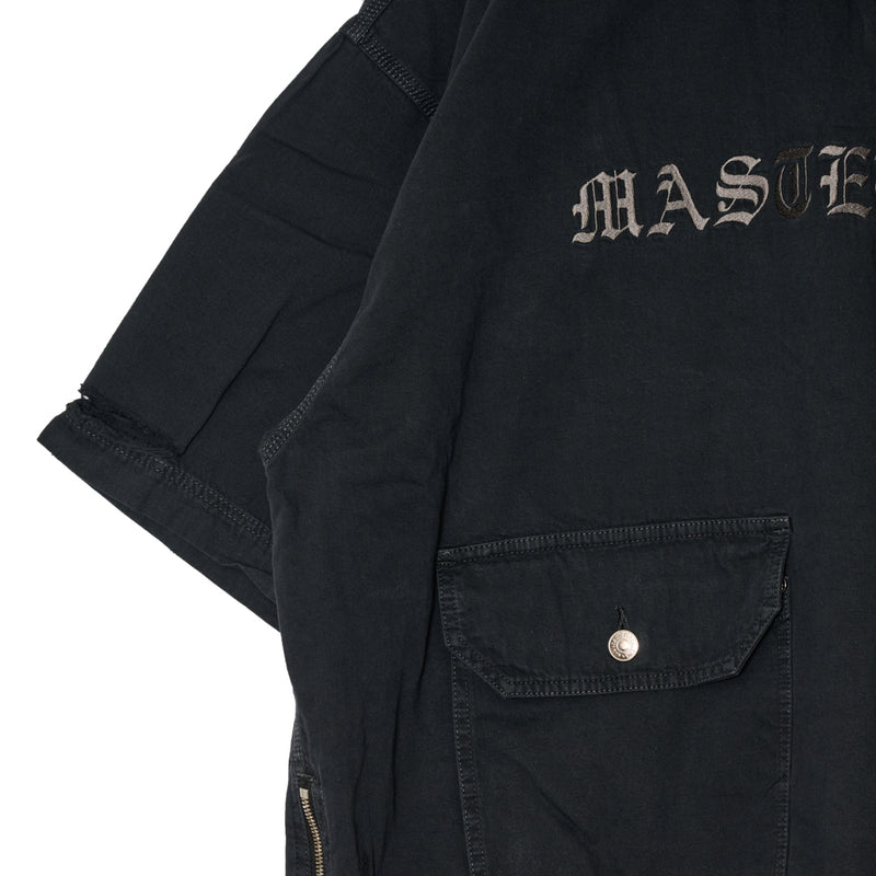 DISTRESSED SS PULLOVER DENIM SHIRT