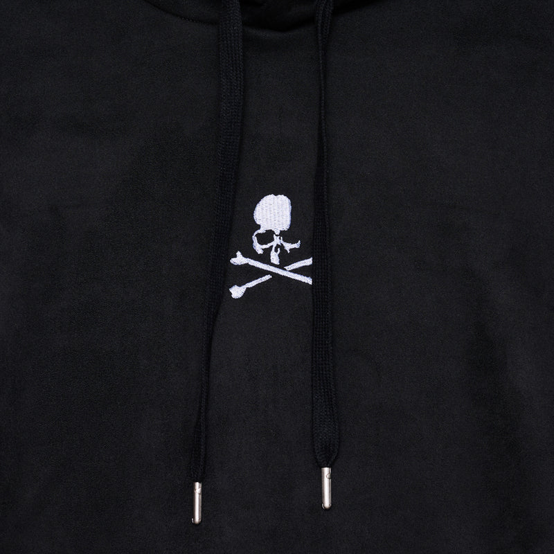 SUEDE HOODIE MMJ LOGO BLK WHT