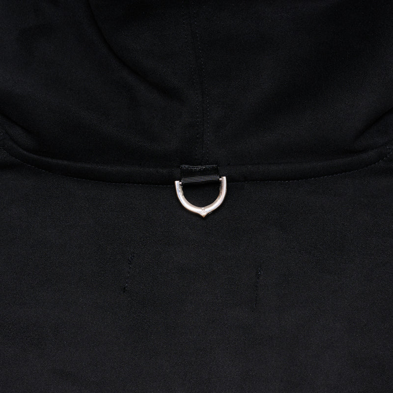 SUEDE HOODIE MMJ LOGO BLK WHT