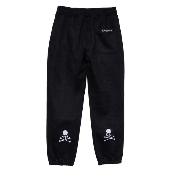 SUEDE PANTS MMJ LOGO BLK WHT